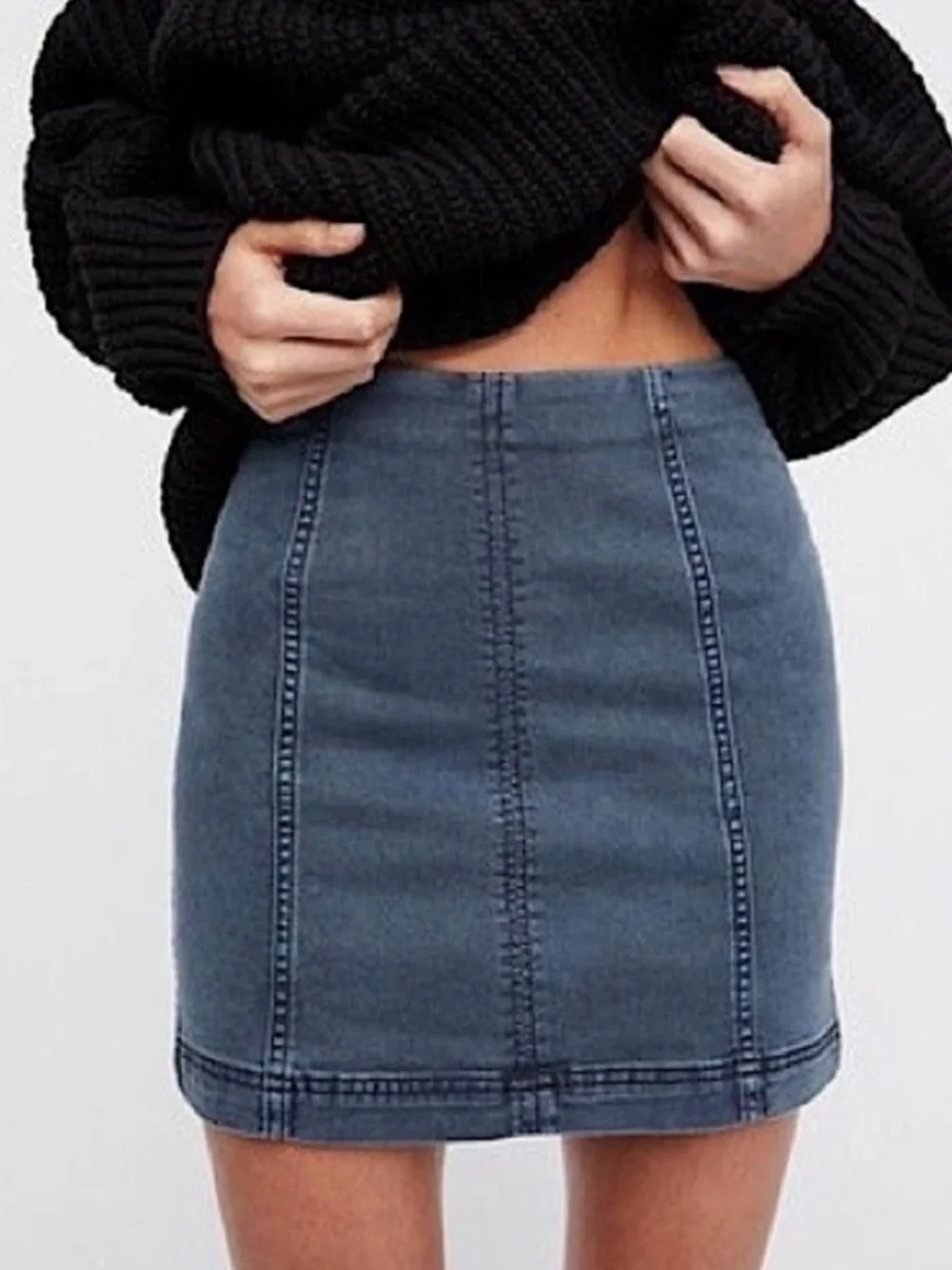 Free People Modern Femme Mini Skirt in Westminster Blue